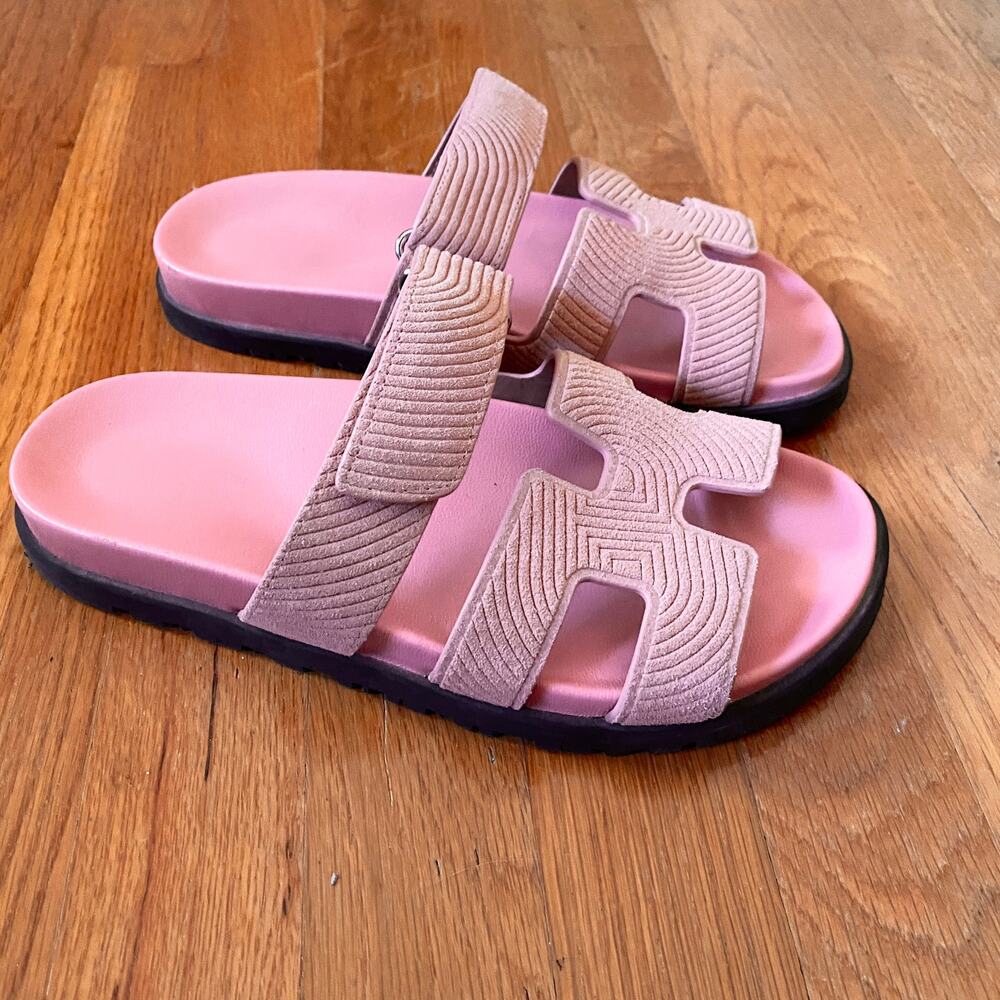 Chypre Inspired Pink Suede Sandals – Size 39 - Picture 2 of 8